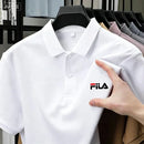 Men's polo shirt - single button printed shirt for casual business wear in summer, breathable for exercise.