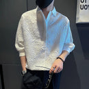 Man Shirt Graphic Half Sleeve Shirts For Men White New In Fashion 2025 Xxl Elegant With Sleeves Tops Trend S Luxury Social I