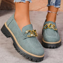 Comfortable Women's Heeled Loafers, Elegant Slip On Casual Shoes