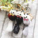 Women Cute Bags Pom Accessories Backpack Fur Ball Keychain Key Ring Mink Fur Key Chains