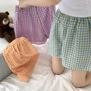 Shorts Women's Bottoms Soft Pants Plaid Print Spwear Pants Womens Pajama Pant Summer Loose Shorts Thin Pajamas Cotton Women