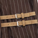 Women's Shirt 2025 Winter New Style Reddish-Brown Striped Long-Sleeve Shirt with Button Decor Loose Fit Stylish and Unique