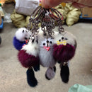 Women Cute Bags Pom Accessories Backpack Fur Ball Keychain Key Ring Mink Fur Key Chains