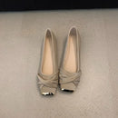 Women's Low Heel Square Toe Sneakers, Casual Lace Up Flat Dress Shoes