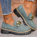 Comfortable Women's Heeled Loafers, Elegant Slip On Casual Shoes