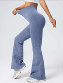 Women's High-Waist Bell Bottom Pants Sporty Tight Fit Comfortable Elastic Design Ideal for Exercise And Daily Wear