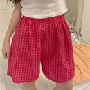 Shorts Women's Bottoms Soft Pants Plaid Print Spwear Pants Womens Pajama Pant Summer Loose Shorts Thin Pajamas Cotton Women