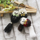 Women Cute Bags Pom Accessories Backpack Fur Ball Keychain Key Ring Mink Fur Key Chains