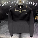2025 Men's golf wear: Casual and fashionable long-sleeved solid-color POLO shirt, spring and autumn comfortable knitted top