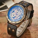 Men's Automatic Mechanical Watch, Retro Waterproof Genuine Leather Strap