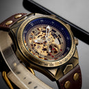 Men's Automatic Mechanical Watch, Retro Waterproof Genuine Leather Strap