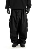 plus Size Men's Workwear Wide Leg Pants Loose Street Style Trendy Cargo Trousers