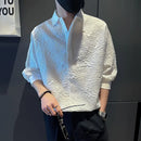 Man Shirt Graphic Half Sleeve Shirts For Men White New In Fashion 2025 Xxl Elegant With Sleeves Tops Trend S Luxury Social I