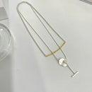 Fashion Pendant Chain Necklace for Women, Two Way Wearing Party Gift