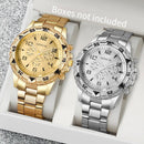 Men's Business Quartz Watch, Blue Glass with Stainless Steel Strap