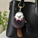 Women Cute Bags Pom Accessories Backpack Fur Ball Keychain Key Ring Mink Fur Key Chains