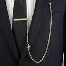 Men's Long Chain Tie Clip Brooch, Party Suit Necktie Pin
