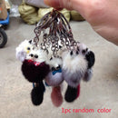 Women Cute Bags Pom Accessories Backpack Fur Ball Keychain Key Ring Mink Fur Key Chains