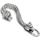 Men's Stainless Steel Wolf Head Bracelet, Hip Hop Rock Style