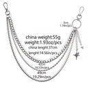 Punk Four Pointed Star Wallet Chain, Unisex Pants Belt Keychain