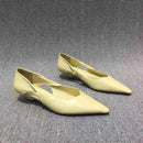 Comfortable Women's Summer Moccasins, Blue Low Heel Pointed Toe Shoes