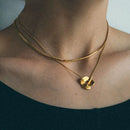 Fashion Pendant Chain Necklace for Women, Two Way Wearing Party Gift