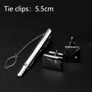 Men Metal Tie Clips Cufflinks Set Luxury Tie Accessories Classic Shirts Cuff Fashion Carving Cufflink for Mens Jewelry Gifts