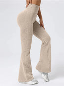 Women's High-Waist Bell Bottom Pants Sporty Tight Fit Comfortable Elastic Design Ideal for Exercise And Daily Wear