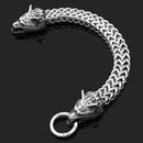Men's Stainless Steel Wolf Head Bracelet, Hip Hop Rock Style