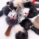 Women Cute Bags Pom Accessories Backpack Fur Ball Keychain Key Ring Mink Fur Key Chains