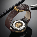 Men's Automatic Mechanical Watch, Retro Waterproof Genuine Leather Strap