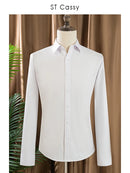 Mens Shirts Long Sleeve Dress Shirts For Slim Fit Camisa Social Business Blouse White Shirt Formal Wedding Suit Groomsman Shirt