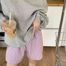 Shorts Women's Bottoms Soft Pants Plaid Print Spwear Pants Womens Pajama Pant Summer Loose Shorts Thin Pajamas Cotton Women