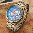 Men's Automatic Mechanical Watch, Retro Waterproof Genuine Leather Strap