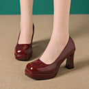 High Heel Wedding Shoes for Women, Thick Heel Round Toe Party Pumps