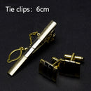 Men Metal Tie Clips Cufflinks Set Luxury Tie Accessories Classic Shirts Cuff Fashion Carving Cufflink for Mens Jewelry Gifts