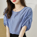 Women's Shirt And Blouse With Short Sleeve Summer Female Tops Crop Loose Cute Elegant Premium Promotion Economic Chic Fine