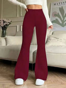 Women's High-Waisted Yoga Flared Pants Black Sexy Leggings Casual Trousers Comfortable Stretchy Bottoms for Fitness And Exercise