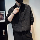 Man Shirt Graphic Half Sleeve Shirts For Men White New In Fashion 2025 Xxl Elegant With Sleeves Tops Trend S Luxury Social I