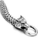 Men's Stainless Steel Wolf Head Bracelet, Hip Hop Rock Style