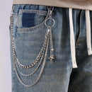 Punk Four Pointed Star Wallet Chain, Unisex Pants Belt Keychain