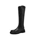 Ods Elegant Platform Knee High Heeled Boots for Women, Brown Winter Long Boots