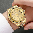 Men's Business Quartz Watch, Blue Glass with Stainless Steel Strap