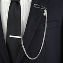 Men's Long Chain Tie Clip Brooch, Party Suit Necktie Pin