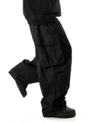 plus Size Men's Workwear Wide Leg Pants Loose Street Style Trendy Cargo Trousers