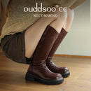 Ods Elegant Platform Knee High Heeled Boots for Women, Brown Winter Long Boots