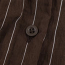 Women's Shirt 2025 Winter New Style Reddish-Brown Striped Long-Sleeve Shirt with Button Decor Loose Fit Stylish and Unique