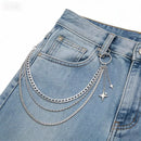 Punk Four Pointed Star Wallet Chain, Unisex Pants Belt Keychain