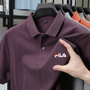 Men's polo shirt - single button printed shirt for casual business wear in summer, breathable for exercise.