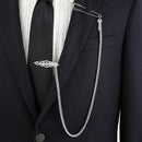 Men's Long Chain Tie Clip Brooch, Party Suit Necktie Pin